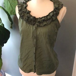 Silk J.Crew blouse. Tag missing. Glass buttons.